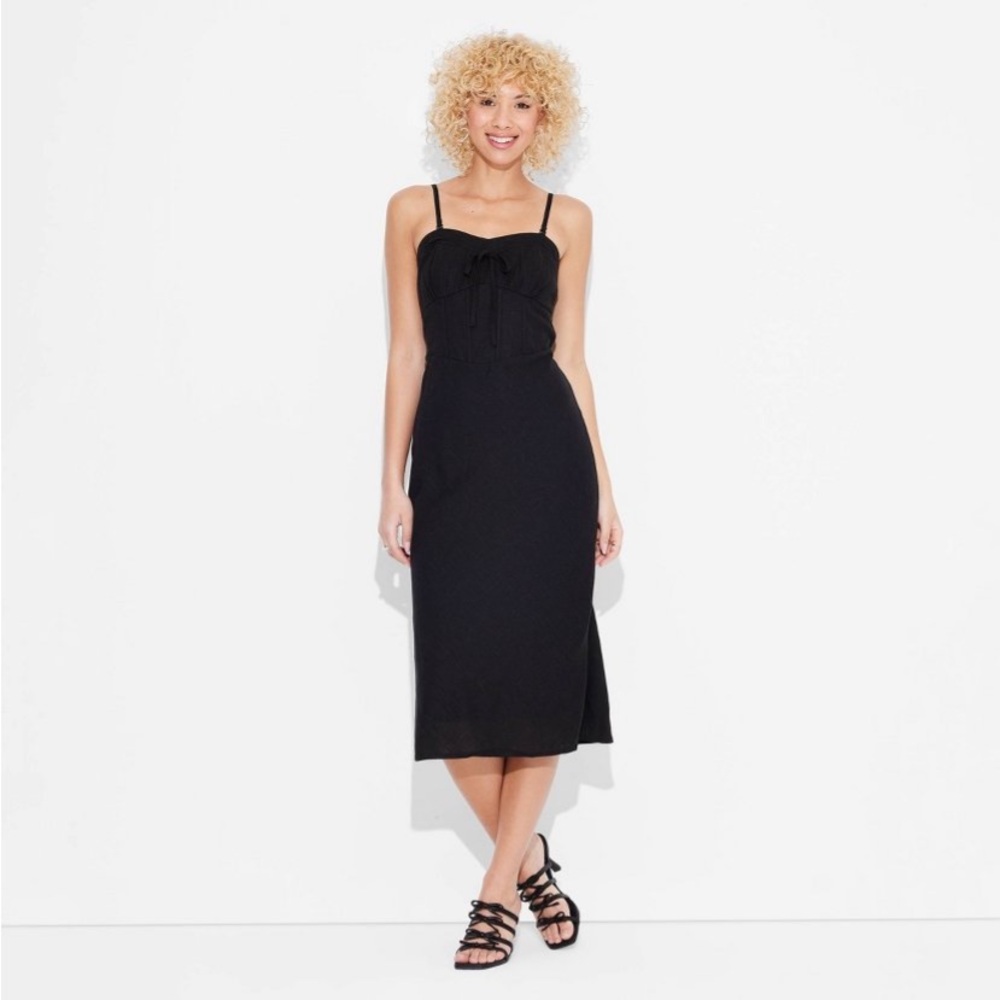 wild fable corset dress | Dresses | Womens Linen Tube Bodycon Wild Fable Black New Sleeveless silhouette with crisscrossing color: Gray Size:10 US (42 EU) Semi-Formal Birthday Party Outfit Wedding corset